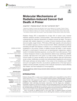 Molecular Mechanisms of Radiation-Induced Cancer Cell Death: a Primer