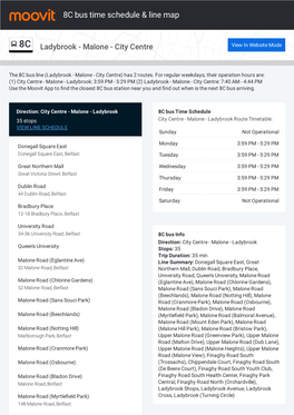 8C Bus Time Schedule & Line Route