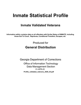 Inmate Statistical Profile