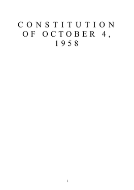 Constitution of October 4, 1958