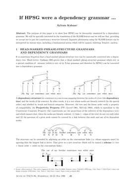 If HPSG Were a Dependency Grammar