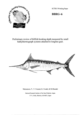 Preliminary Review of Billfish Hooking Depth Measured by Small Bathythermograph Systems Attached to Longline Gear