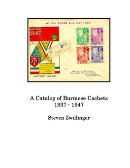 A Catalog of Burmese Cachets 1937 - 1947