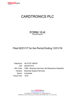 Cardtronics Plc