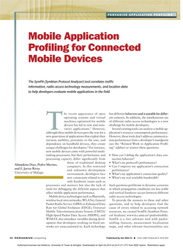 Mobile Application Profiling for Connected Mobile Devices
