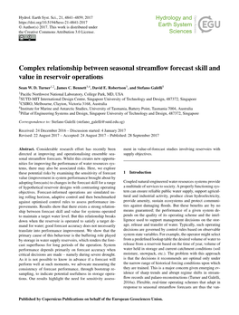 Complex Relationship Between Seasonal Streamflow Forecast Skill