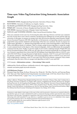 Time-Sync Video Tag Extraction Using Semantic Association Graph