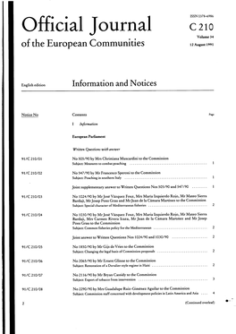 Official Journal C210 Volume 34 of the European Communities 12 August 1991