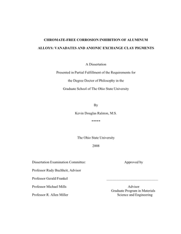 Chromate-Free Corrosion Inhibition of Aluminum