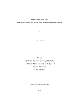 Pentecostal Migration Religiosity Between Ghana and Australia