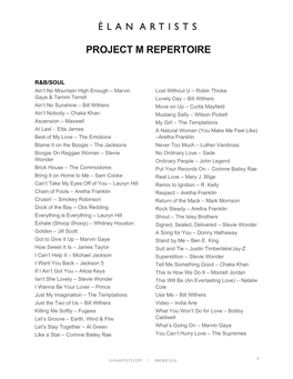 Project M Repertoire