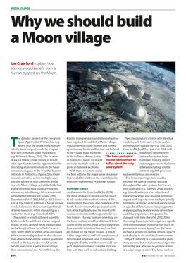 Why We Should Build a Moon Village