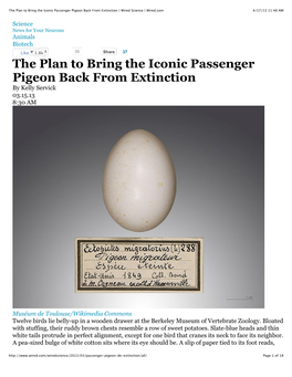 The Plan to Bring the Iconic Passenger Pigeon Back from Extinction | Wired Science | Wired.Com 4/17/13 11:48 AM