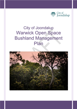 Warwick Open Space Bushland Management Plan