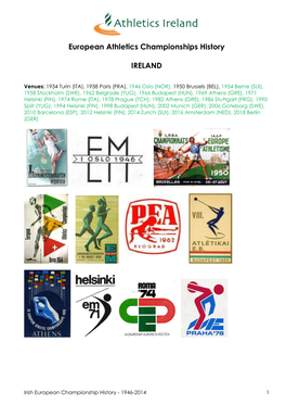 Irish Athletics Olympians, by Event