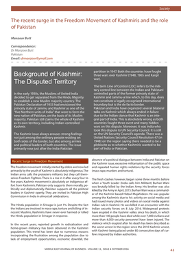 Background of Kashmir: the Disputed Territory