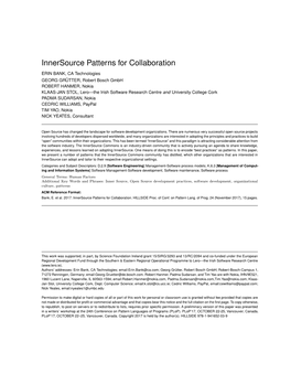 Innersource Patterns for Collaboration