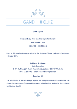 Gandhi Ji Quiz