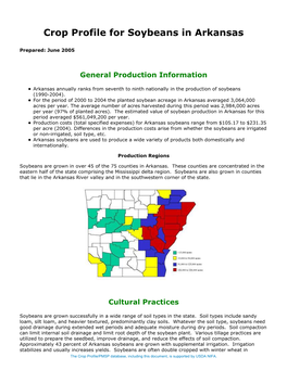 Crop Profile for Soybeans in Arkansas