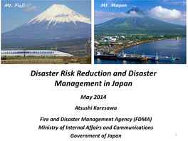 Disaster Risk Reduction and Disaster Management in Japan