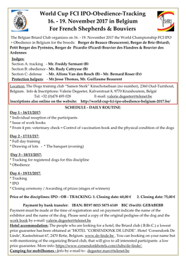 World Cup FCI IPO-Obedience-Tracking