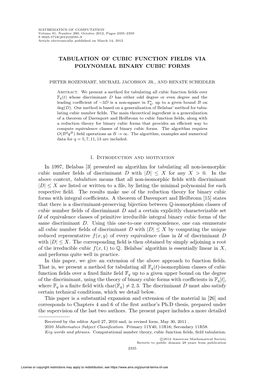 Tabulation of Cubic Function Fields Via Polynomial Binary Cubic Forms