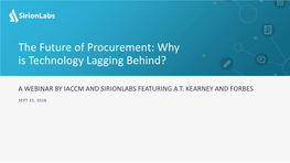 The Future of Procurement: Why Is Technology Lagging Behind?