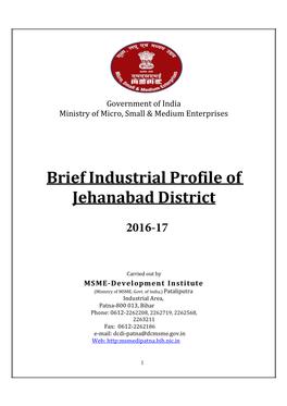 Brief Industrial Profile of Jehanabad District