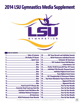 2014 LSU Gymnastics Media Supplement