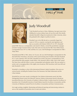 Judy Woodruff Was Born in Tulsa, Oklahoma, but Spent Most of Her Childhood on Various Military Bases All Over the World