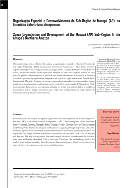 Organização Espacial E Desenvolvimento Da Sub-Região De Macapá (AP), Na Amazônia Setentrional Amapaense