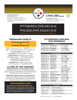 Pittsburgh Steelers (0-0) Philadelphia