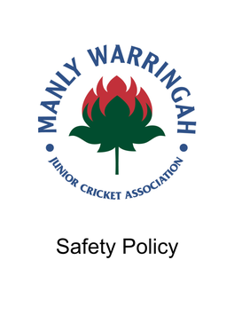 Safety Policy Manly Warringah Junior Cricket Association – Safety Policy