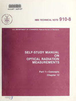 Self-Study Manual on Optical Radiation Measurements: Part 1 — Concepts, Chapter 12