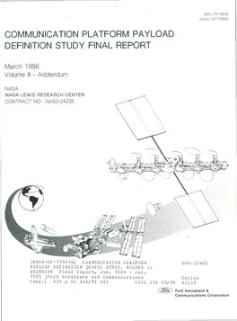 Communication Platform Payload Definition Study Final Report