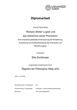 Das Geheimnis Der Prominenz Von Richard Lugner