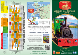 Amserlen 2020 Timetable