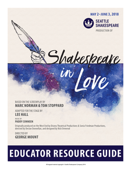 Shakespeare in Love – Based on the Screenplay by Marc Norman & Tom