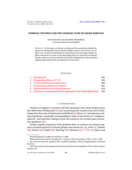 Symbolic Dynamics for the Geodesic Flow on Hecke Surfaces