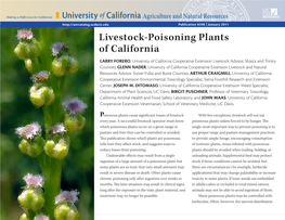 Livestock-Poisoning Plants of California