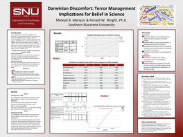 Darwinian Discomfort: Terror Management Implications for Belief in Science Meleah B