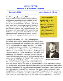 February 2021 Steve Johnson, Editor