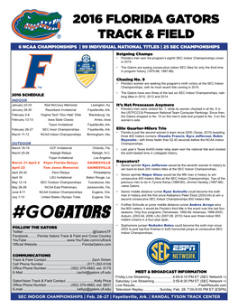 2016 Florida Gators Track & Field