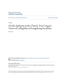 On the Authority in the Church: Yves Congarâ•Žs Vision of Collegiality In