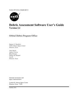 Debris Assessment Software User’S Guide Version 2.1