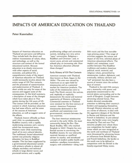 Impacts of American Education on Thailand