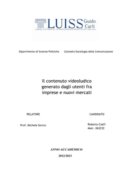 Il Contenuto Videoludico Generato Dagli Utenti Fra Imprese E Nuovi Mercati