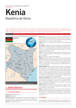 FICHA PAÍS Kenia República De Kenia