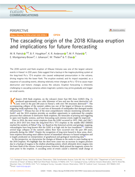 The Cascading Origin of the 2018 KÄ«Lauea