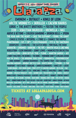 Tickets at Lollapalooza.Com